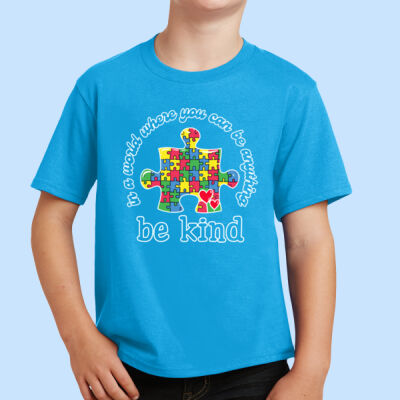 Youth - Be Kind Puzzle Piece T-Shirt - Autism Awareness Thumbnail
