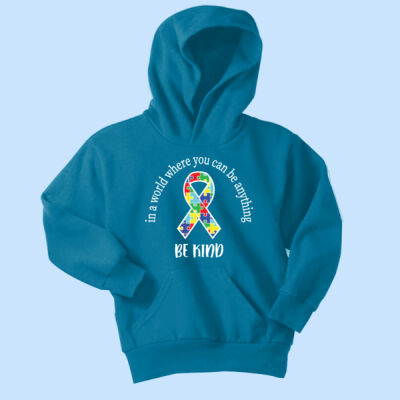Youth - Be Kind Ribbon Hoodie - Autism Awareness Thumbnail
